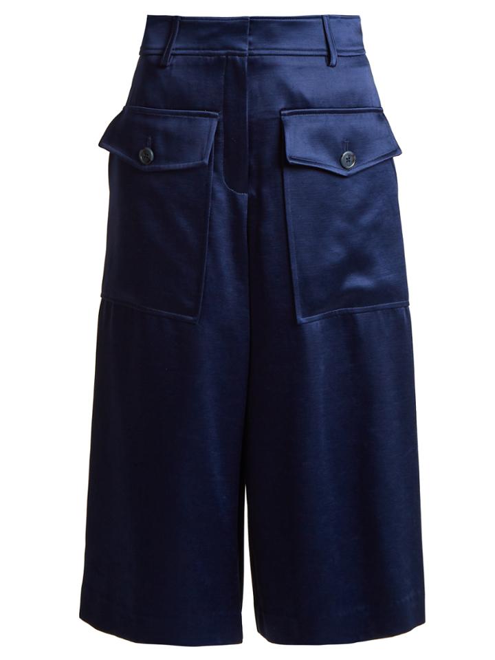 Sies Marjan Sloane Wide-leg Cropped Satin Trousers