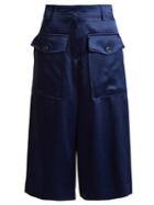 Sies Marjan Sloane Wide-leg Cropped Satin Trousers
