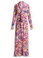 Matchesfashion.com Natasha Zinko - Floral Print Silk Dress - Womens - Pink Multi