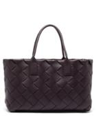 Matchesfashion.com Bottega Veneta - Maxi Cabat Intrecciato Leather Tote Bag - Womens - Dark Burgundy