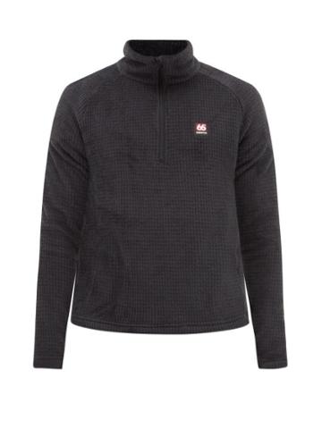 66 North - Hrannar Zip-neck Waffled-fleece Sweater - Mens - Black