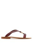 Matchesfashion.com A.p.c. - Norma Ring Detail Leather Slides - Womens - Burgundy