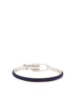 Matchesfashion.com Jil Sander - Braided Cotton And Metal Bangle - Mens - Blue