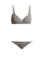 Matchesfashion.com Lisa Marie Fernandez - Yasmin Gingham Check Bikini - Womens - Black White