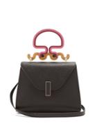 Matchesfashion.com Valextra - Iside Mini Grained Leather Bag - Womens - Black Multi