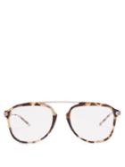 Matchesfashion.com Calvin Klein 205w39nyc - Aviator Frame Acetate And Metal Glasses - Mens - Brown