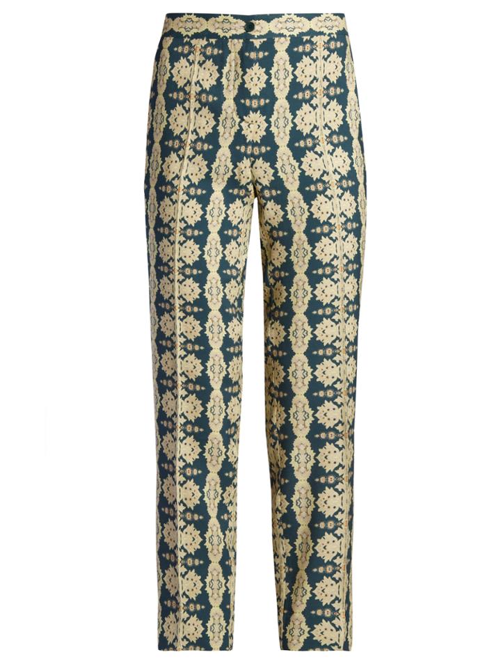Etro Mosaic-print Slim-leg Trousers