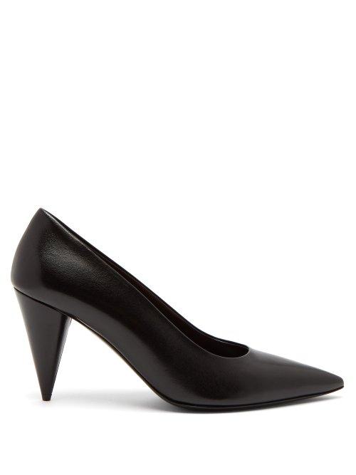Matchesfashion.com The Row - Cone Heel Leather Pumps - Womens - Black