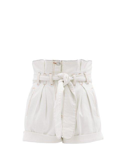 Matchesfashion.com Re/done Originals - X The Attico Paperbag Waist Denim Shorts - Womens - Light Denim