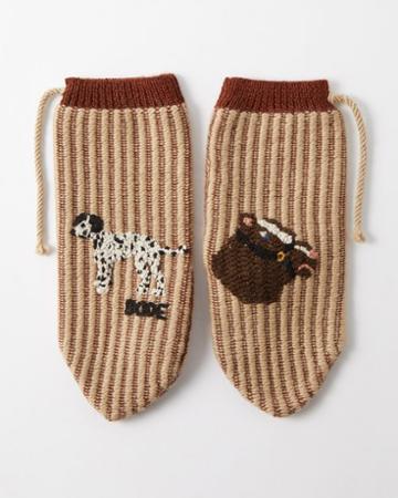 Bode - Ranch Animal Crochet-wool Mittens - Mens - Tan Multi