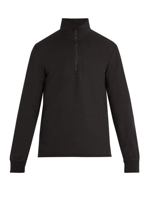 Matchesfashion.com Barena Venezia - Half Zip Cotton Sweatshirt - Mens - Black