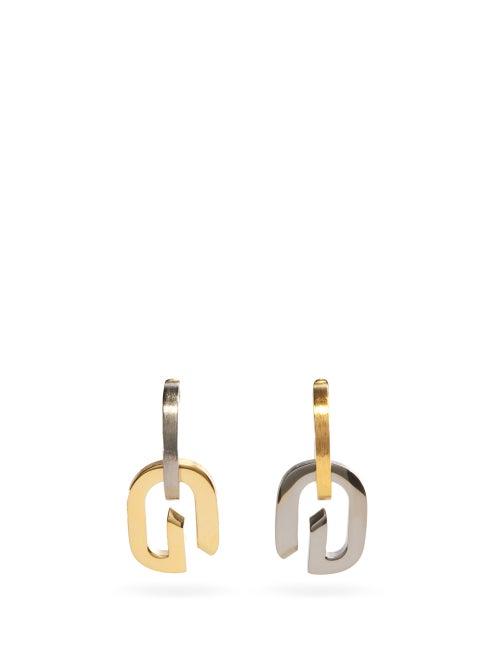 Matchesfashion.com Givenchy - G Link Mismatched Drop Earrings - Womens - Yellow Gold