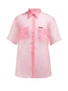 Matchesfashion.com Miu Miu - Oversized Silk Organza Shirt - Womens - Pink