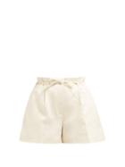 Matchesfashion.com Jil Sander - Giles High Waisted Cotton Shorts - Womens - Ivory