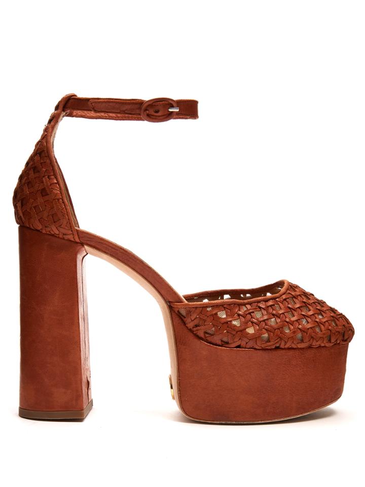 Brother Vellies Oracle Woven-leather Platform Pumps
