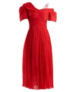 Preen By Thornton Bregazzi Cyra Off-the-shoulder Silk-chiffon Dress