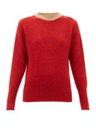 Matchesfashion.com La Fetiche - Viva Contrast Trim Wool Sweater - Womens - Red