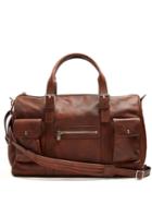 Brunello Cucinelli Buckle-handle Tarnished-leather Holdall