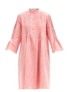 Matchesfashion.com Erdem - Raegan Pintucked Paisley Cotton-jacquard Dress - Womens - Red