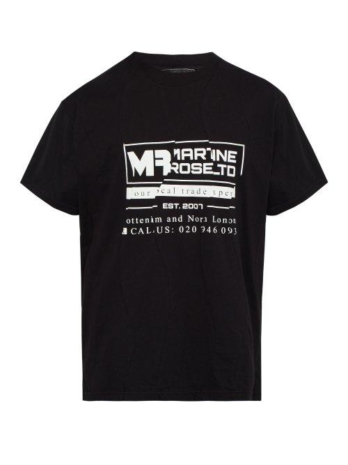 Matchesfashion.com Martine Rose - Wobbly Logo Print Cotton T Shirt - Mens - Black