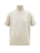 Ladies Rtw Brunello Cucinelli - Roll-neck Short-sleeved Cashmere Sweater - Womens - Beige