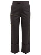 Matchesfashion.com Raf Simons - Crystal Strip Houndstooth Wool Trousers - Womens - Grey Multi