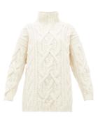 Matchesfashion.com Connolly - Cable-knitted Merino-wool Blend Sweater - Womens - Ivory