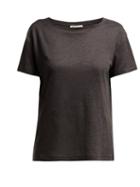 Matchesfashion.com Acne Studios - Eldora Linen T Shirt - Womens - Dark Grey