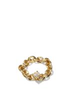 Matchesfashion.com Lizzie Mandler - Knife Edge Diamond & 18kt Gold Chain Ring - Womens - Yellow Gold