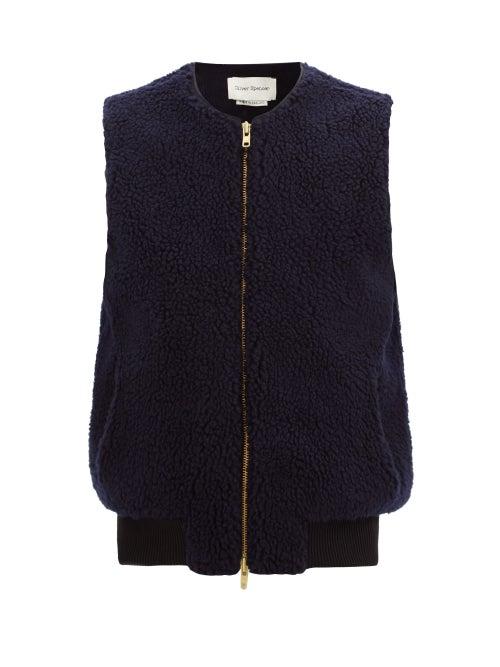 Matchesfashion.com Oliver Spencer - Hunston Zipped Fleece Gilet - Mens - Navy