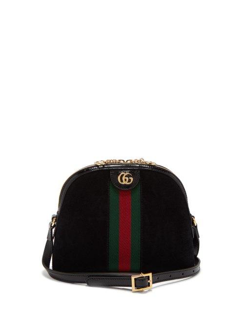 Matchesfashion.com Gucci - Ophidia Gg Suede Cross Body Bag - Womens - Black