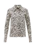 Matchesfashion.com A.w.a.k.e. Mode - Point-collar Zebra-print Cotton Shirt - Womens - Black Print