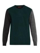 Matchesfashion.com Altea - Colour Block Wool Blend Sweater - Mens - Green Multi