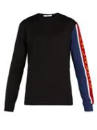 Matchesfashion.com Givenchy - Chenille Embroidered Cotton Jersey Sweatshirt - Mens - Blue