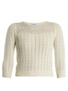 Saint Laurent Lace-knit Cotton-blend Sweater