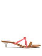 Matchesfashion.com Gray Matters - Neon Strap Leather Sandals - Womens - Tan Multi