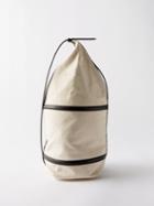 Toteme - The Canvas Leather-trim Cotton Backpack - Womens - Beige