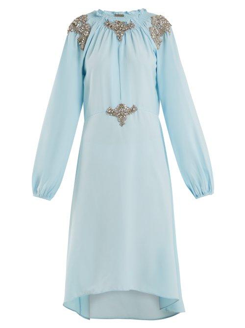 Matchesfashion.com Dodo Bar Or - Marisa Crystal Embellished Dress - Womens - Light Blue
