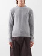 Ami - Logo-embroidered Cashmere-blend Sweater - Mens - Grey