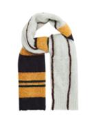 Matchesfashion.com Marni - Striped Knit Scarf - Mens - Navy Multi