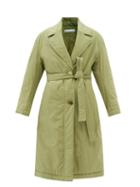 Rejina Pyo - Agnes Belted Organic-cotton Twill Padded Coat - Womens - Light Khaki