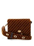 Matchesfashion.com Givenchy - Eden Medium Monogram Velvet Messenger Bag - Womens - Brown