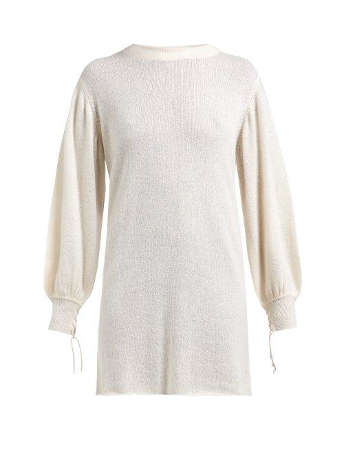 Matchesfashion.com Ryan Roche - Balloon Sleeve Cashmere Sweater - Womens - White
