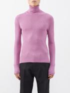 Tom Ford - Roll-neck Ribbed-silk Sweater - Mens - Pink