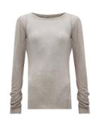 Matchesfashion.com Maison Margiela - Fine-knit Cotton Sweater - Womens - Light Grey