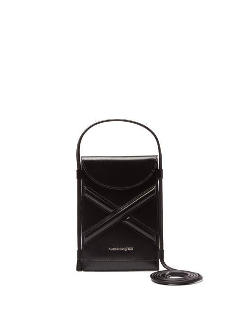 Ladies Bags Alexander Mcqueen - The Curve Mini Leather Cross-body Bag - Womens - Black