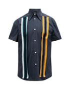 Matchesfashion.com Namacheko - Ukayee Striped-patch Cotton Shirt - Mens - Navy Multi