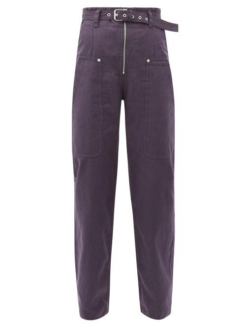 Matchesfashion.com Isabel Marant Toile - Paggy Cotton-blend Canvas Cargo Trousers - Womens - Navy
