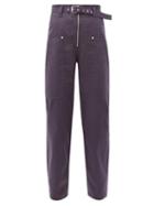 Matchesfashion.com Isabel Marant Toile - Paggy Cotton-blend Canvas Cargo Trousers - Womens - Navy
