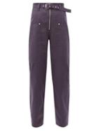 Matchesfashion.com Isabel Marant Toile - Paggy Cotton-blend Canvas Cargo Trousers - Womens - Navy